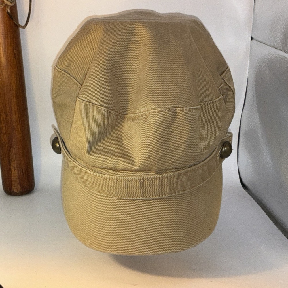 H & M Tan Non Adjustable Cadet Cap Size M 56 Cotton